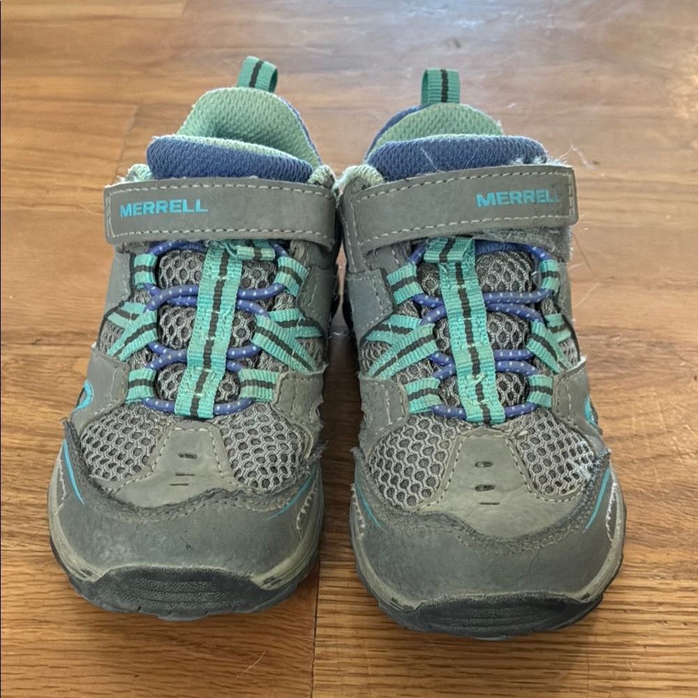 Merrell Gray and Blue Sneakers with Breathable Mesh and Slip-On Design